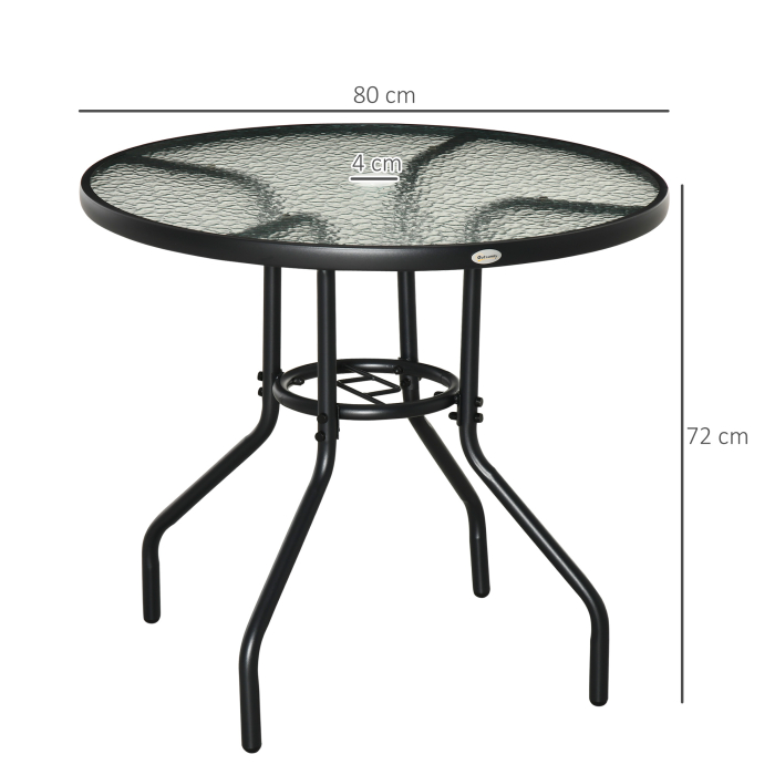  Masa de Gradina Rotunda cu Orificiu, 80cm, Neagra [3]