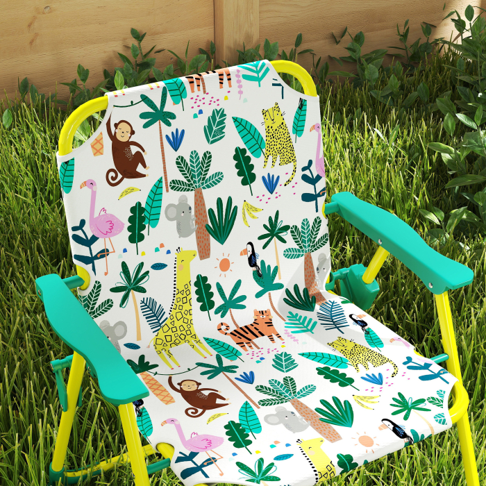  Masa de Picnic pentru Copii, Set Masa si Scaune cu Umbrela Verde [9]