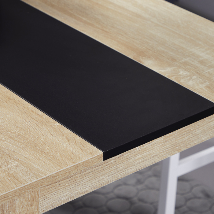  Masa de sufragerie moderna din lemn pentru 4-6 persoane, 120x69x75cm, culoare negru si lemn [8]