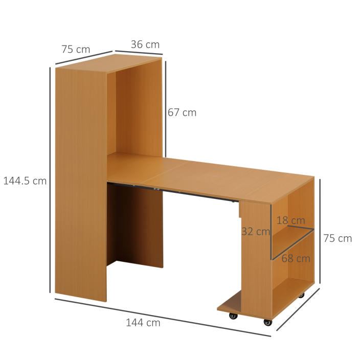  Masa de sufragerie pliabila moderna, bufet extensibil pentru spatii mici, locuri pana la 3 persoane, natural [3]