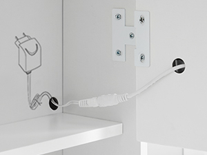 Masa de toaleta cu taburet si oglinda, iluminare LED reglabila, 6 sertare, 98x40x145 cm, alb [9]