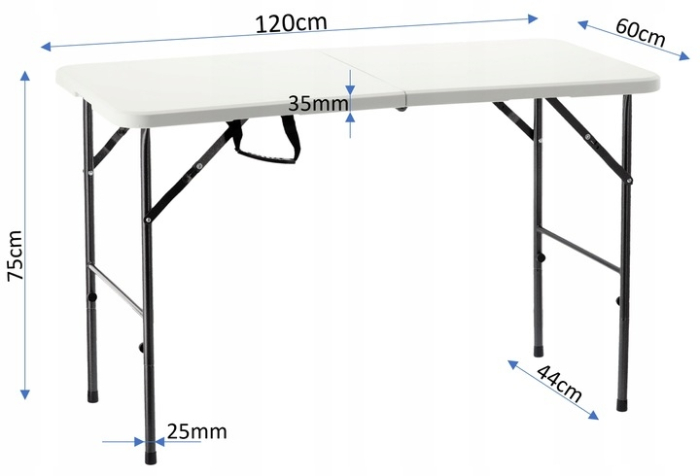 Masa dreptunghiulara pliabila multifunctionala, 120x75x60cm, alba [5]