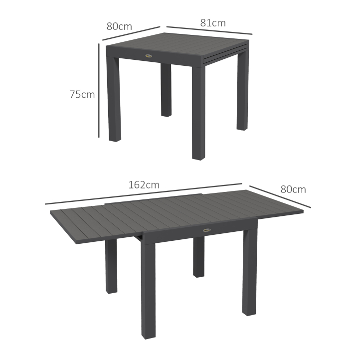 Masa Extensibila pentru Terasa , cu 4-6 Locuri, 81-162 cm [3]