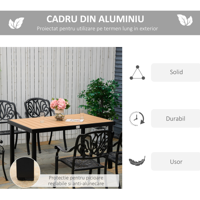  Masa Gradina 6 Persoane - Aluminiu & Plastic pentru Exterior [6]