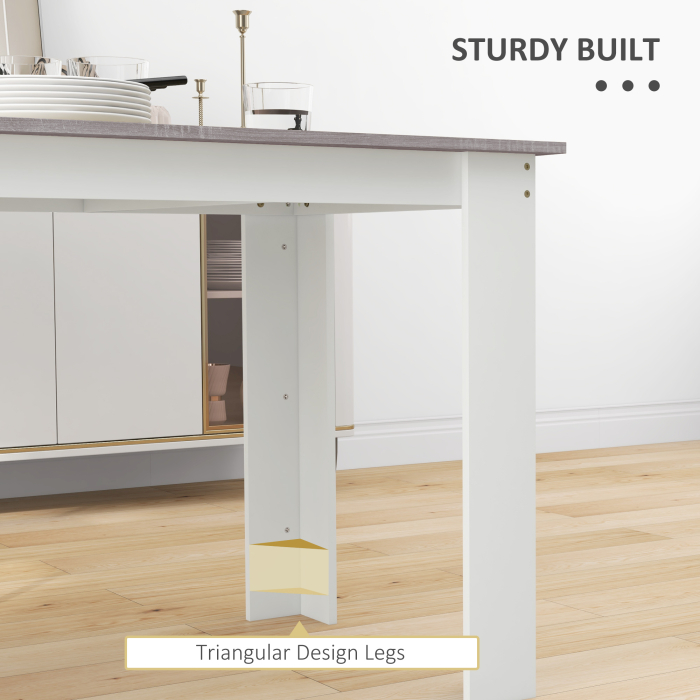  Masa Moderna de Dining pentru 4-6 Persoane 120x69x75 cm Gri si Alb [6]