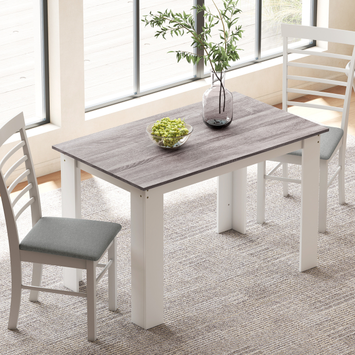  Masa Moderna de Dining pentru 4-6 Persoane 120x69x75 cm Gri si Alb [2]