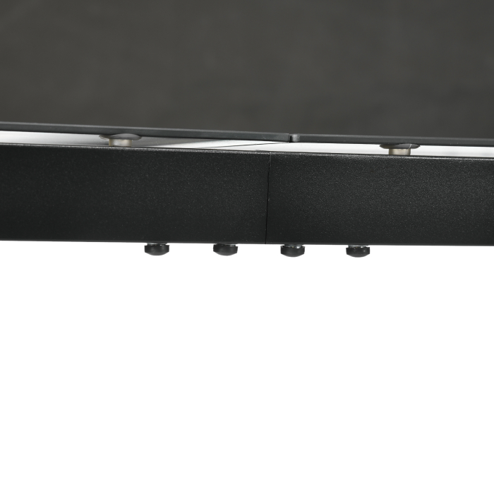  Masa pentru exterior cu 8 locuri, Masa dreptunghiulara din aluminiu pentru gradina, cu blat din sticla securizata, negru [8]