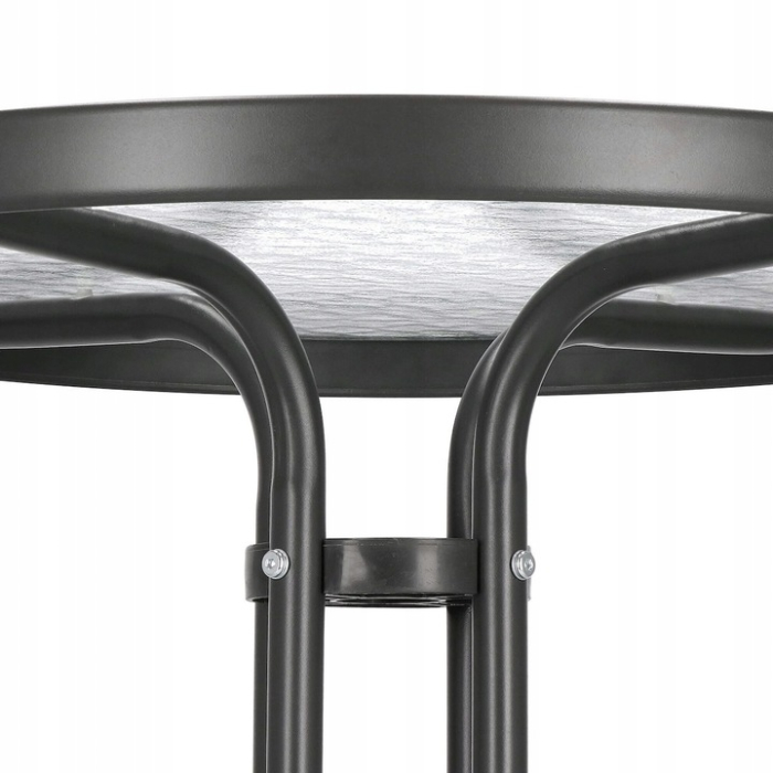 Masa pentru gradina sau balcon, cadru metalic, blat sticla, 60x70cm, negru [8]