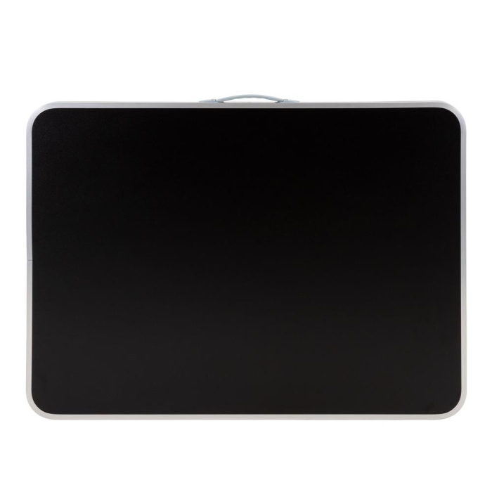 Masa pliabila camping cu maner transport, blat MDF si cadru aluminiu, 80x60x70 cm, argintiu si negru [6]