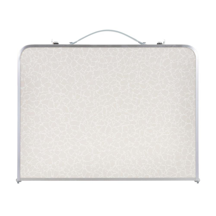 Masa pliabila camping sau picnic joasa cu maner transport, blat MDF si cadru aluminiu, 62x40x25 cm, gri [12]