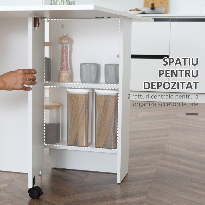  Masa Pliabila cu Etajera Integrata si Roti [5]