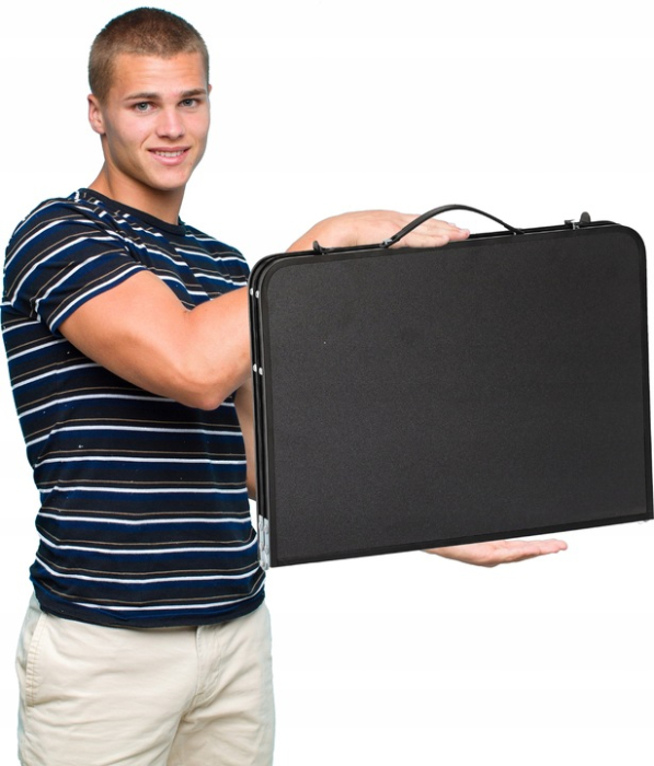 Masa pliabila metalica pentru gradina, plaja sau picnic, blat MDF, 60x42x27cm [3]
