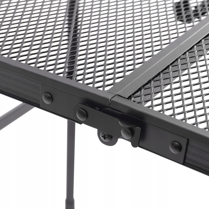 Masa pliabila metalica pentru gradina sau drumetie, 80x40x66cm, inaltime reglabila, neagra [6]