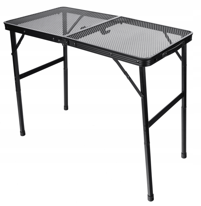 Masa pliabila metalica pentru gradina sau drumetie, 80x40x66cm, inaltime reglabila, neagra [7]