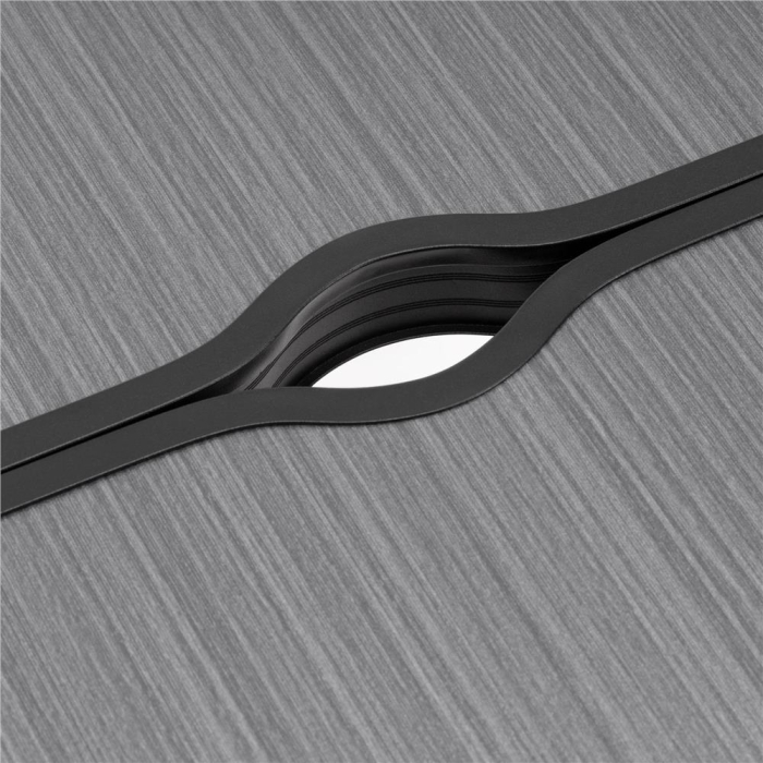 Masa pliabila pentru camping cu suport umbrela, reglabila pe inaltime, aluminiu si MDF, 120x60x71 cm, negru si gri [17]