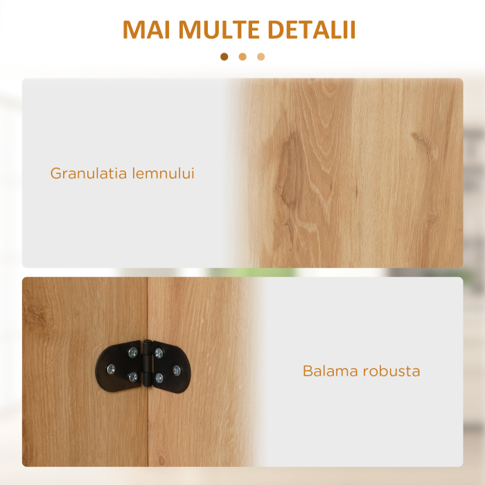  Masa pliabila pentru economisirea spatiului, masa de bucatarie si sufragerie din lemn 90x60x74cm, stejar [6]