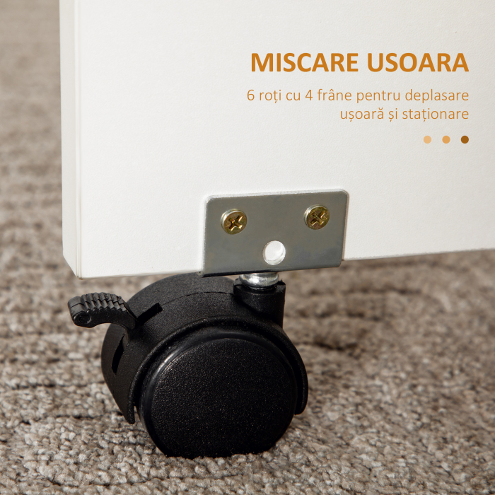  Masa pliabila pentru maximum 6 persoane, cu 2 sertare, dulap si raft, din PAL, 120x60x76.5 cm, alb [7]