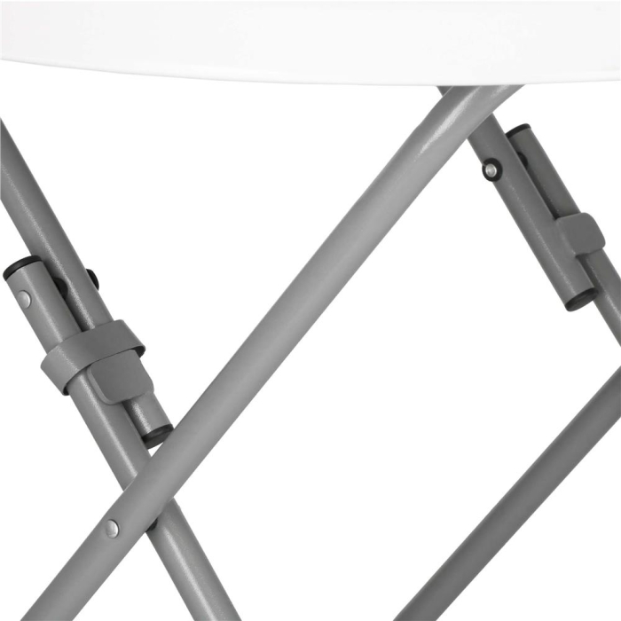 Masa pliabila rotunda pentru gradina sau catering 75x80 cm, HDPE si metal, alb [15]