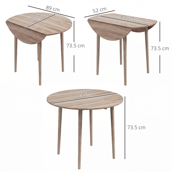  Masa Plianta Rotunda, Design economisire spatiu, natur Bucatarie Mica, Natur [3]