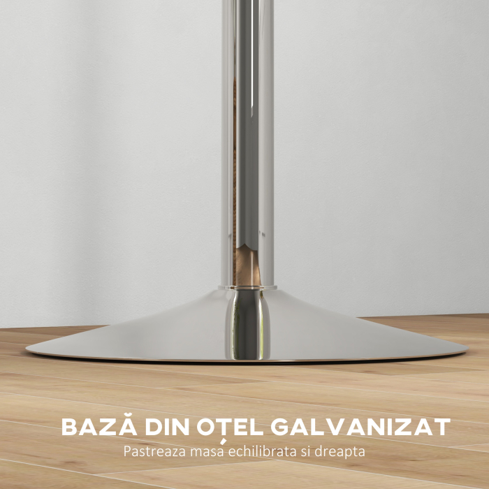  Masa reglabila pentru bar cu blat pivotant 360°, Nuc [7]