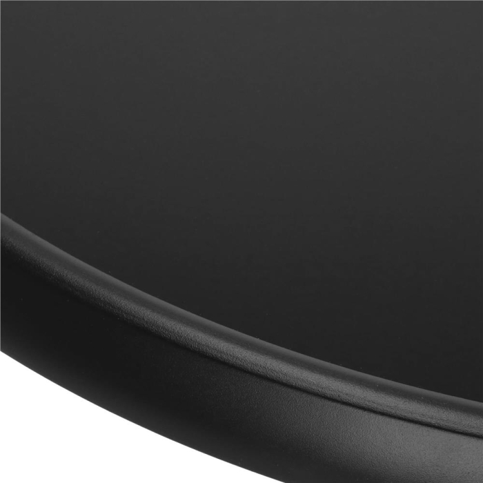 Masa rotunda pentru gradina sau balcon, blat din sticla securizata fumurie, 60 x 70 cm, negru [17]