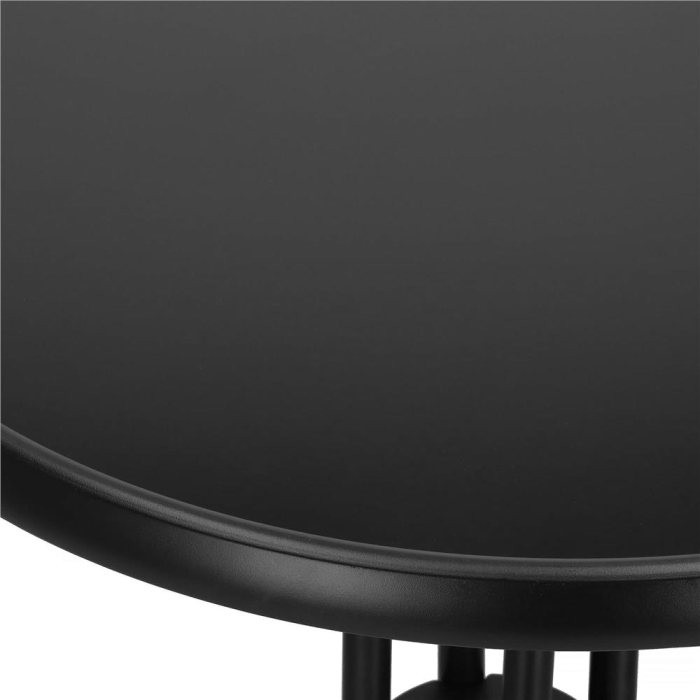 Masa rotunda pentru gradina sau balcon, blat din sticla securizata fumurie, 60 x 70 cm, negru [18]