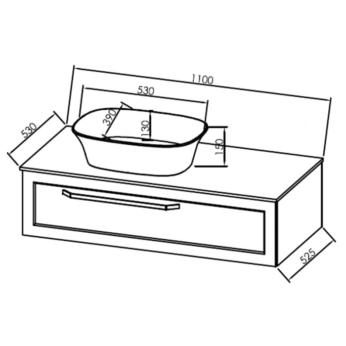 Masca cu blat pentru lavoar, Kolpasan, Blanche, 110 cm, alb [3]