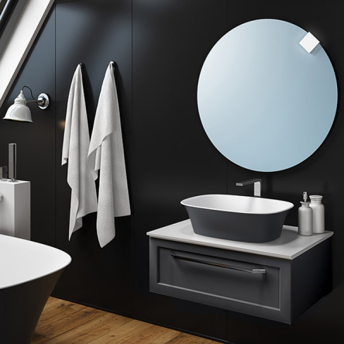 Masca cu blat pentru lavoar, Kolpasan, Blanche, 75 cm, antracit [2]