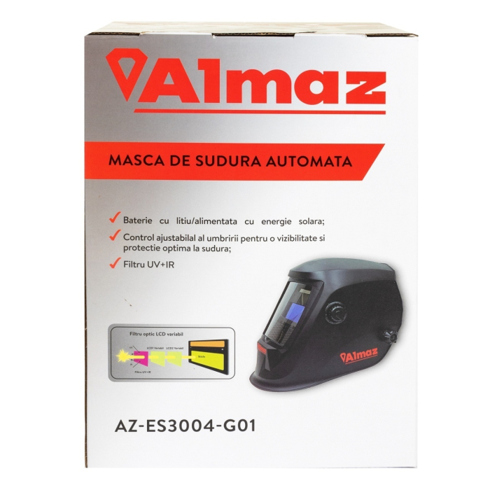 Masca De Sudura Almaz AZ-ES3004-G01, Automata, Fereastra 93X43mm, 2 Senzori, Sudura, Polizare [6]