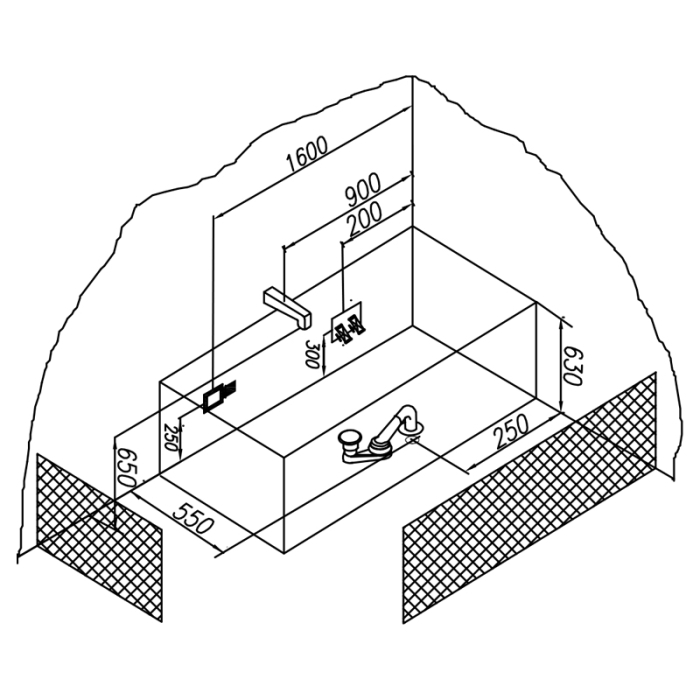 Masca laterala, Kolpasan, pentru cada Betty 170 si 180 cm, alb [2]