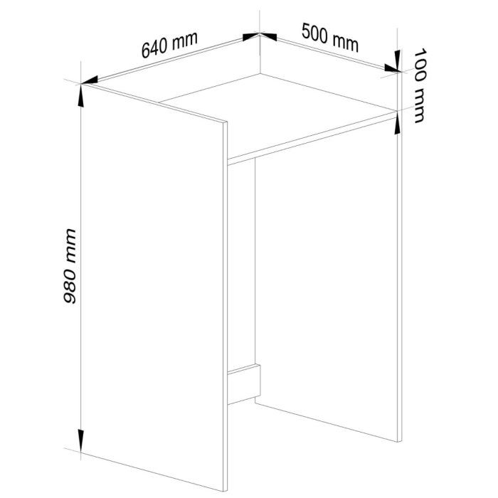 Masca pentru masina de spalat cu polita, PAL laminat, 64x50x98 cm, gri grafit [3]