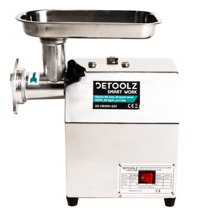 Masina De Tocat Carne Detoolz DZ-CB1001-G01, 350W, 60 Kg/h Inox Cu 2 Site [8]