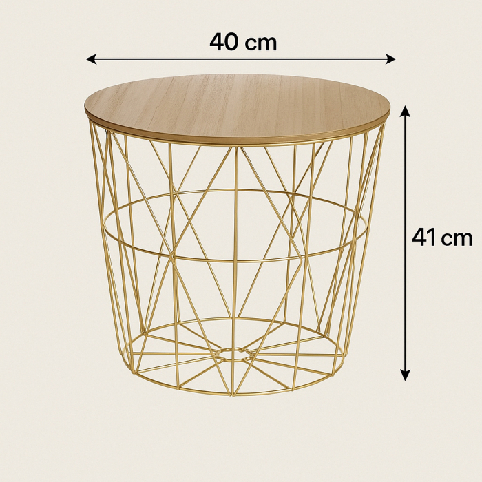 Masuta cafea rotunda Atmosphera Kumi, 40x41 cm, auriu [4]