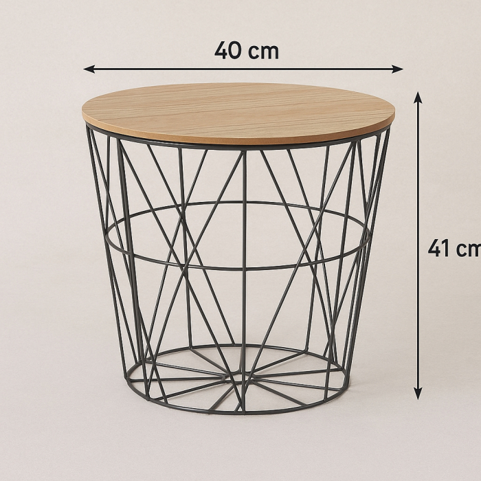 Masuta cafea rotunda Atmosphera Kumi, 40x41 cm, negru [3]