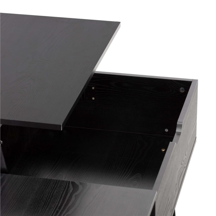 Masuta de cafea cu blat rabatabil si spatiu de depozitare, cadru metalic si PAL, 100x50x43 cm, negru [17]