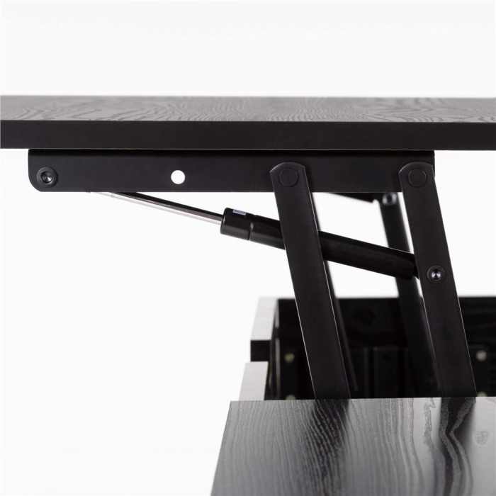 Masuta de cafea cu blat rabatabil si spatiu de depozitare, cadru metalic si PAL, 100x50x43 cm, negru [20]