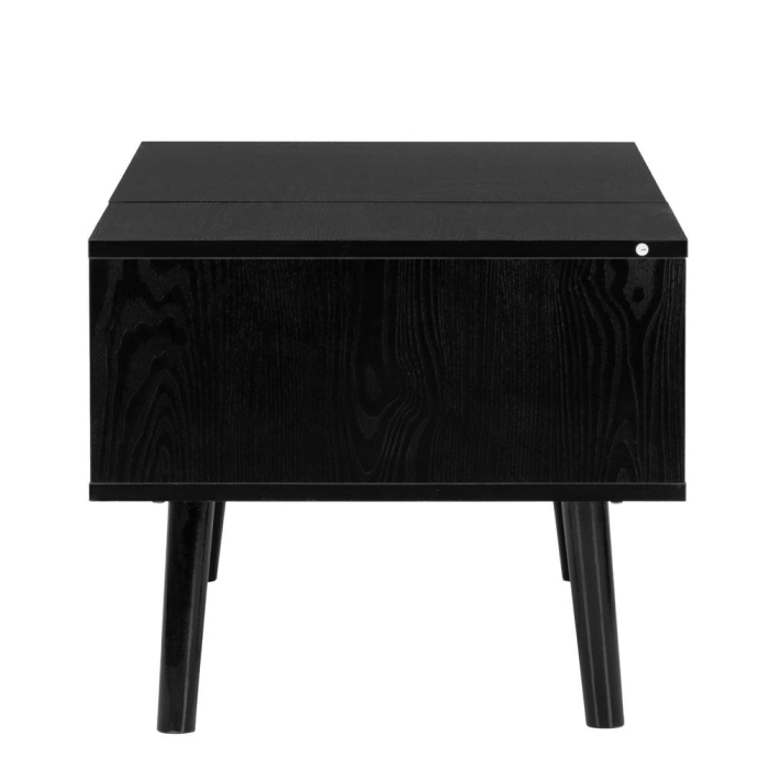 Masuta de cafea cu blat rabatabil si spatiu de depozitare, cadru metalic si PAL, 100x50x43 cm, negru [12]