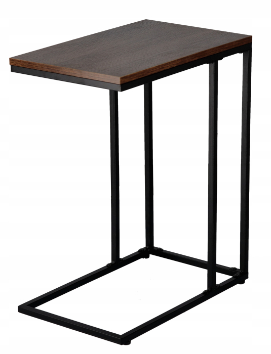 Masuta de cafea, cu cadru de otel, stil industrial, 30x48x59 cm, maro rustic [4]