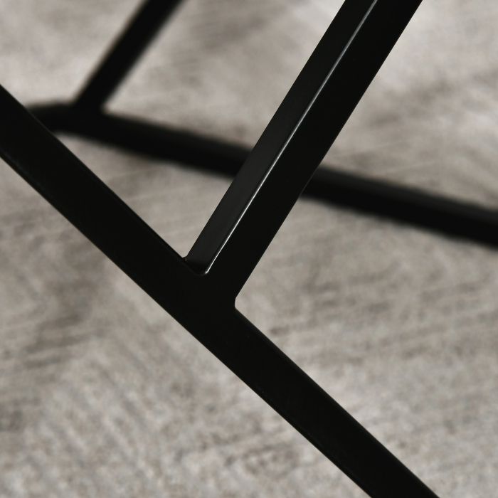  Masuta de cafea moderna cu blat din imitatie de marmura si structura din MDF si otel, 81x70x51,2 cm, negru [9]