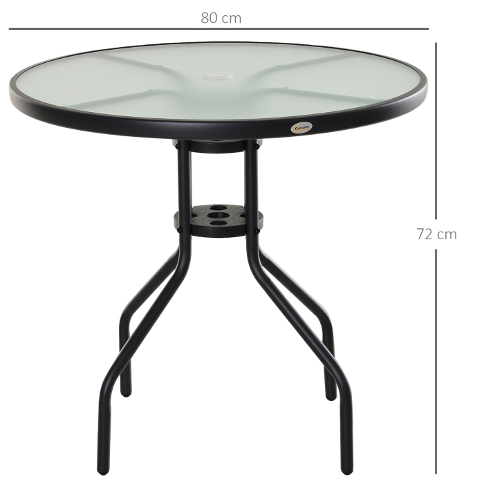  Masuta de exterior din otel cu suprafata din sticla securizata Ф80 x 72 cm [3]