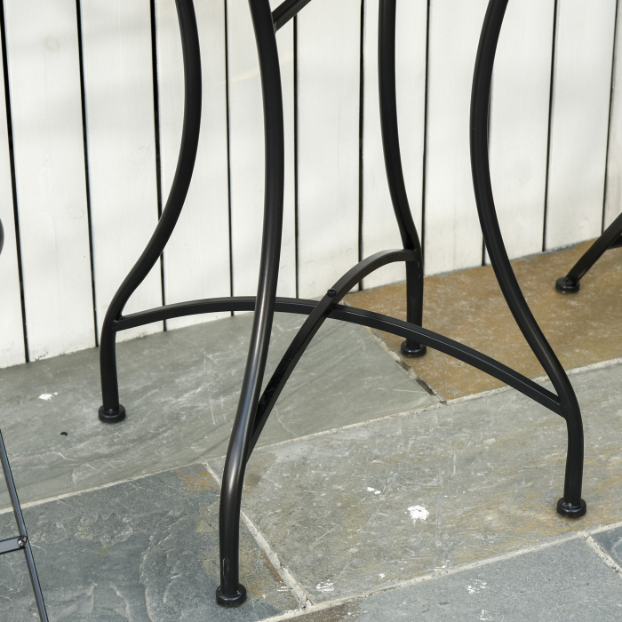  Masuta de Gradina si Exterior din Metal si Ceramica Neagra [8]