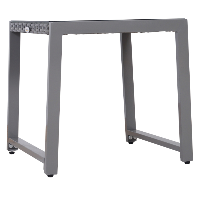  masuta exterior, blat sticla, 50x50x50cm, gri [4]