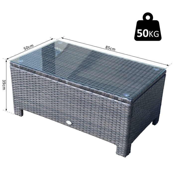  masuta exterior, sticla securizata, 85x50x39cm, maro [3]