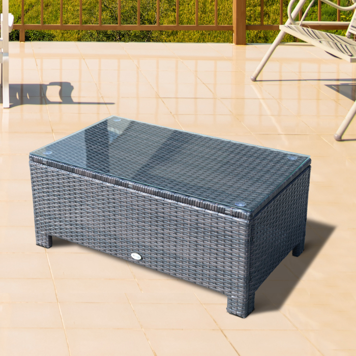  masuta exterior, sticla securizata, 85x50x39cm, maro [4]