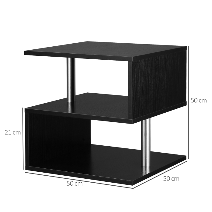  Masuta Joasa Salon - Lemn Negru 50×50×50 cm [3]