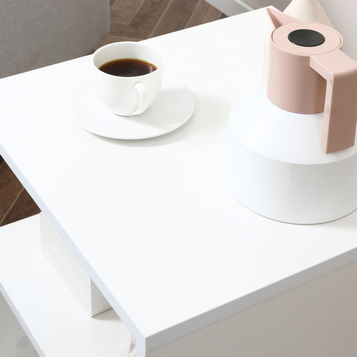  masuta living, lemn si fier, 50x50x50cm alb [7]