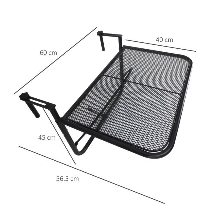  Masuta Suspendabila pentru Balcon 60×56,5×45 cm - Negru [3]