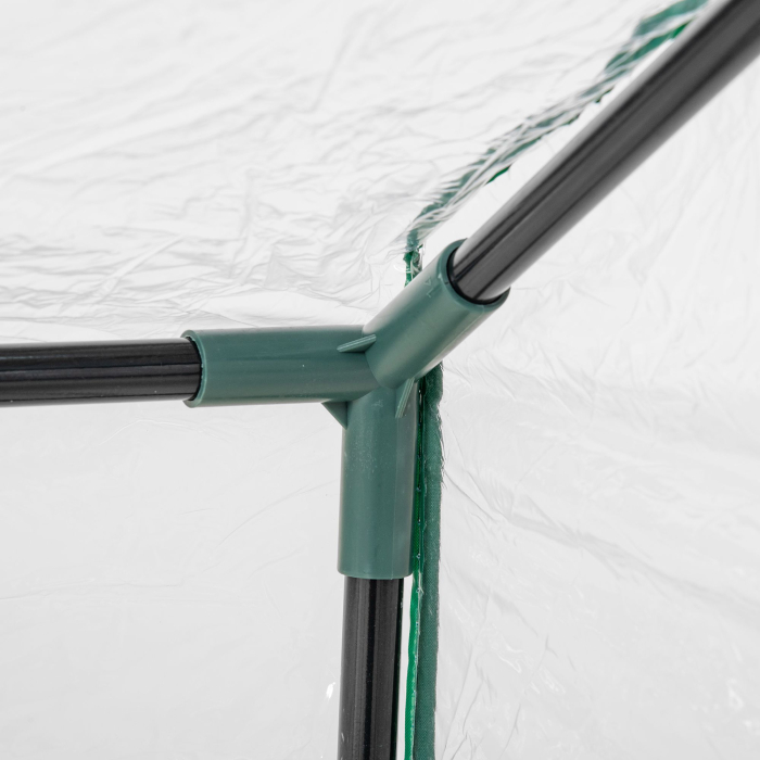  Mini Sera de Gradina cu 2 Ferestre Rulou si Copertina PVC Anti-UV, 120x60x60cm, Transparenta [8]