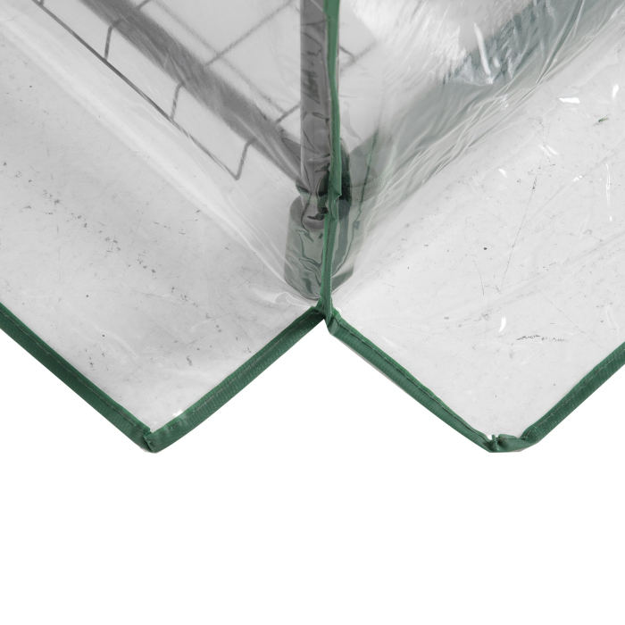  Mini Sera pentru Plante cu 5 Etajere din Otel cu Copertina din PVC, 69x49x193cm [7]
