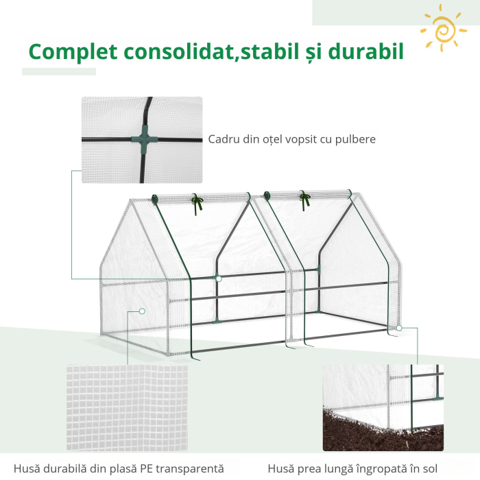  Mini Sera Portabila - 180×90×90 cm, cu Usi cu Fermoar [5]